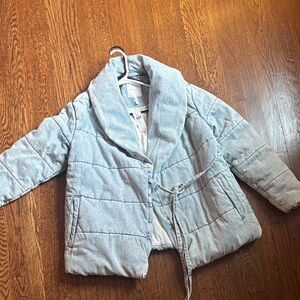Anthropologie Chambray Puffer Jacket